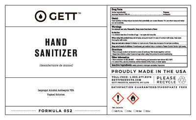 Gett Brand Flex Size (Gett Clean Sanitizerlabels Forprint 052multi)